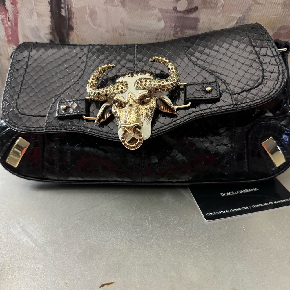 Dolce and Gabbana python clutch